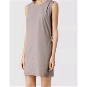 Allsaints Size US 4. Khaki Vesta Dress string sides shift dress #C
